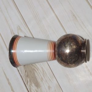 Antique Thomas Bavaria silver overlay porcelain vase